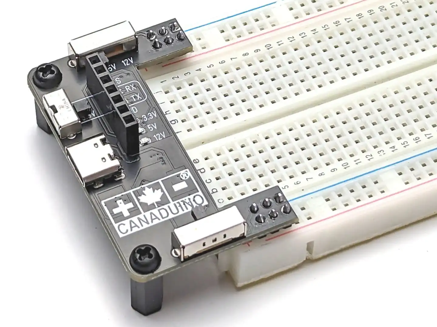 26867 | CANADUINO Breadboard Power Supply 3.3V, 5V, 12V with USB TTL UART