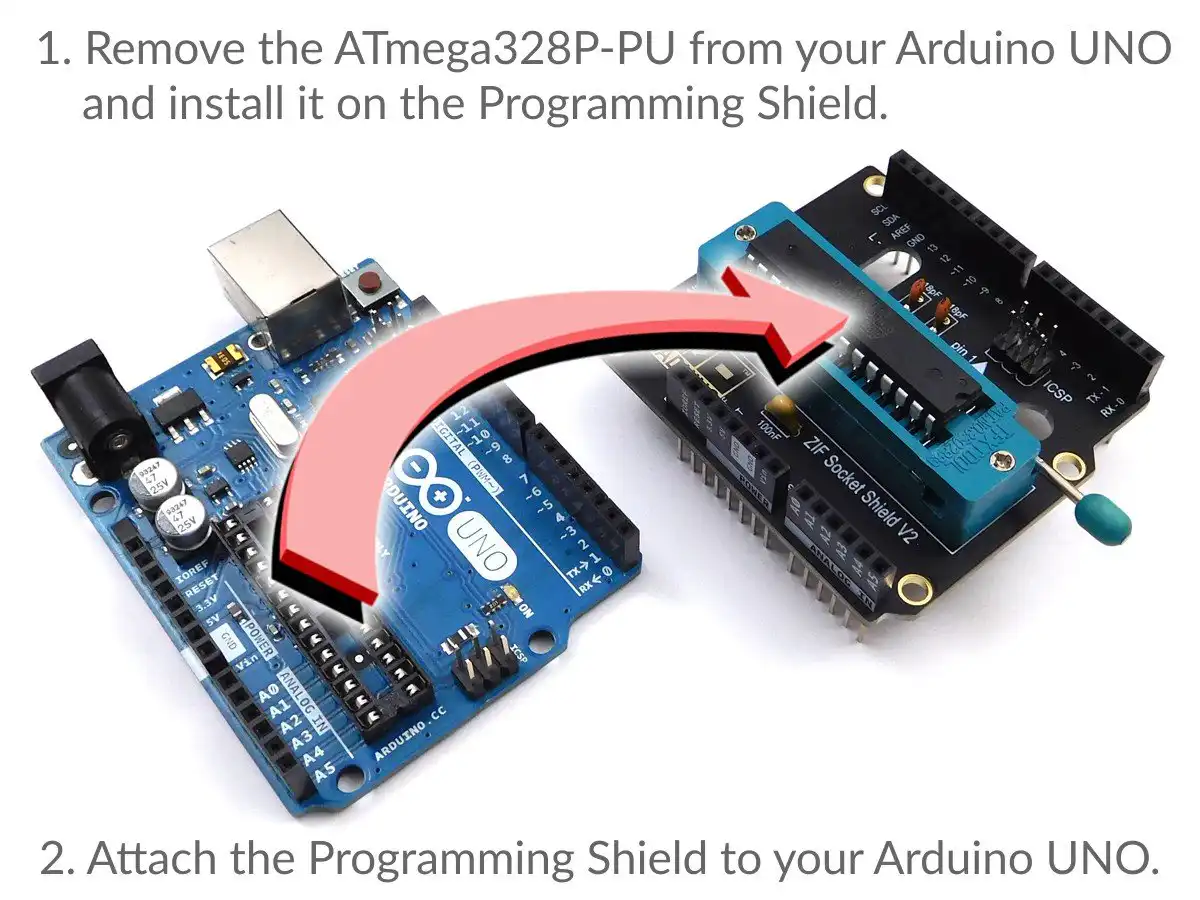 26261 | Atmega328 Programmer Shield for Arduino UNO - DIY Kit