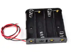 26614 | 4 x AA Battery Box, 25cm wires, open ends - 6V