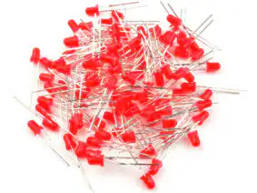 26060 | 100 x Red LED 3mm Round - Tinted - Clear - Standard Package T-1