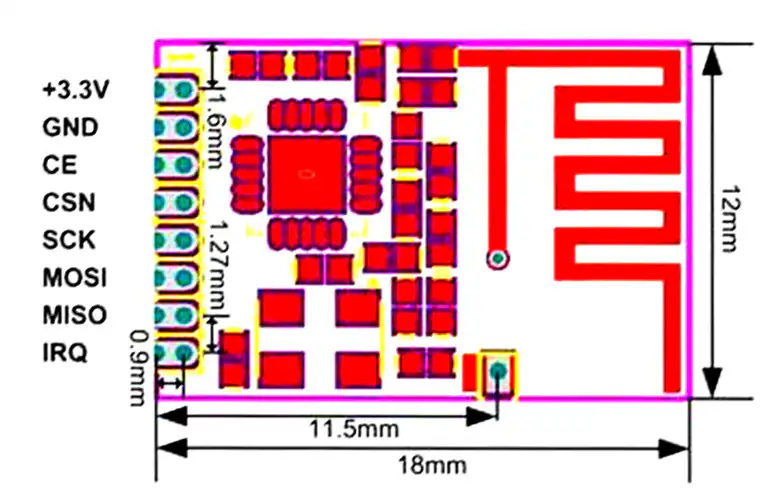 26236 | 2 x nRF24L01 Mini Module 2.4GHz - 1.9-3.6V