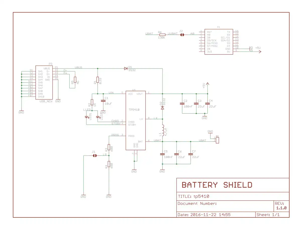 26214 | WEMOS D1 Mini Battery Shield V1.1.0 with 5V booster