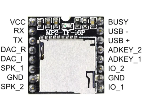 Mini MP3 Player Module With MicroSD Slot For Arduino Etc.