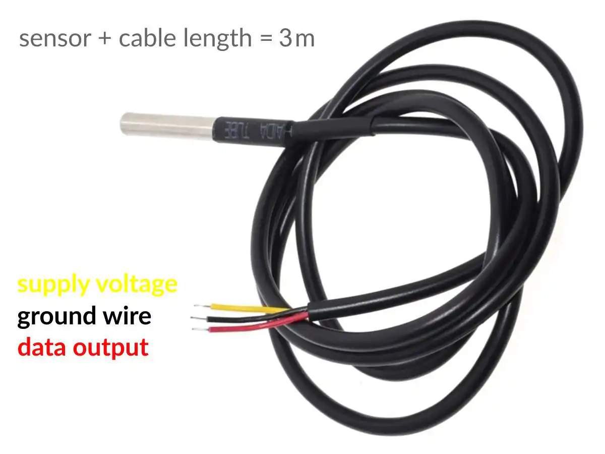 26523 | DS18B20 Cable Sensor for Temperature (length: 3m)
