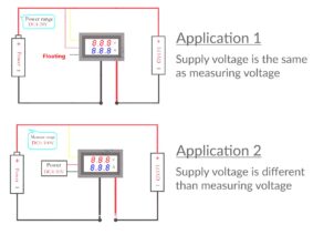 dual display voltmeter ammeter 100v dc 10A snap-in 5