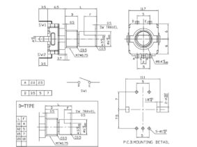 2 x Rotary Encoder EC11B - Push Button - 7mm Thread