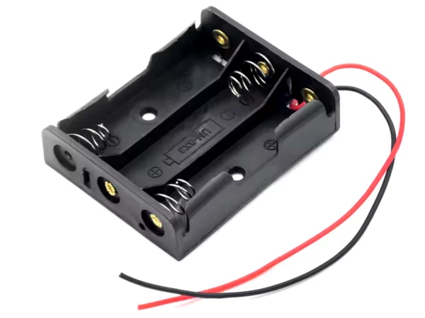 3x AA Battery Holder, open wire ends (26157)